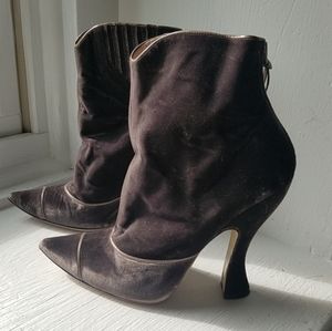 Miu Miu Velvet Western Heel Boots
